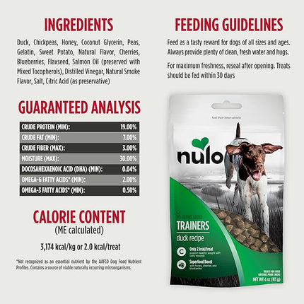 Nulo Trainers Variety Flavors Grain-Free Low-Calorie Healthy Dog & Puppy Training Treats, 4 Ounce Pouch, Pack of 3