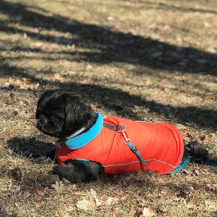 Gooby Sports Vest Dog Jacket - Orange, X-Small - Reflective Dog Vest with D Ring Leash Warm Fleece Lined Hook and Loop Closure for Small to Medium Dogs