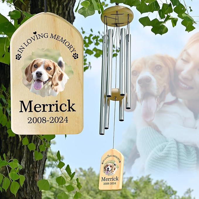 Personalized Pet Memorial Gifts, Pet Memorial Wind Chime, Dog Memorial Gifts, Cat Memorial Gifts, Pet Loss Gifts, Pet Loss Sympathy Gift, Dog Bereavement Gift, Dog Remembrance Gift - Loving Memory