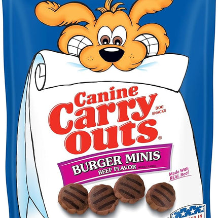Canine Carry Outs Dog Treats, Burger Minis Beef Flavor, 22.5 Ounce (Pack of 6), Made with Real Beef