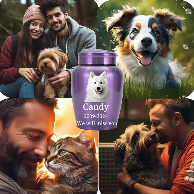 Dog Urn Personalized,Custom Pet Urns for Cats,Cat urn,Urns for Large Dogs,Urns for Dog and Cat Ashes,Pet Memorial Gifts Engraved