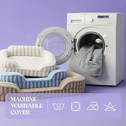 LE SURE Cute Dog Beds Large Sized Dog, Orthopedic Waterproof Large Pet Bed with Sides, High Back Non-Slip Bottom and Egg-Crate Foam Pet Couch Sofa with Washable Removable Cover, Beige