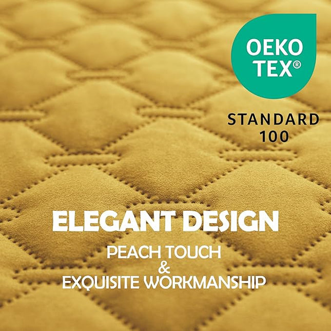 gogobunny 100% Double-Sided Waterproof Dog Bed Cover Pet Blanket Sofa Couch Furniture Protector for Puppy Large Dog Cat, Reversible (32x53 Inch (Pack of 1), Dark Yellow/Light Yellow)