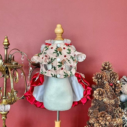 Fashion Sweet Puppy Dog Lace Princess Dress for EXTRAL Small and Small Dog C-red X-Large