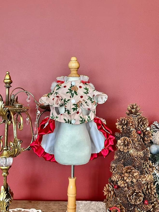 Fashion Sweet Puppy Dog Lace Princess Dress for EXTRAL Small and Small Dog C-red XX-Small