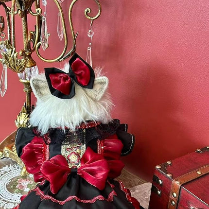 Fashion Sweet Puppy Dog Lace Princess Dress for EXTRAL Small and Small Dog B-red XLL