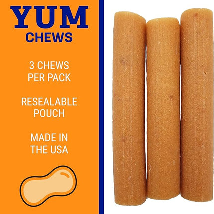 Himalayan Dog Chew Yak Cheese Dog Chews, Lactose Free & Grain Free, USA Made, For All Dog Breeds, Medium Density Cheese Chew, Resealable Pouch with 3 YUM Treats, Peanut Butter Flavor
