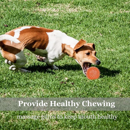 12pack Squeaky Dog Toys Spiky Dog Balls Cleans Teeth and Promotes Dental and Gum Health for Your Pet Squeaker Ball Toys for Aggressive Chewers (S 12PACK)