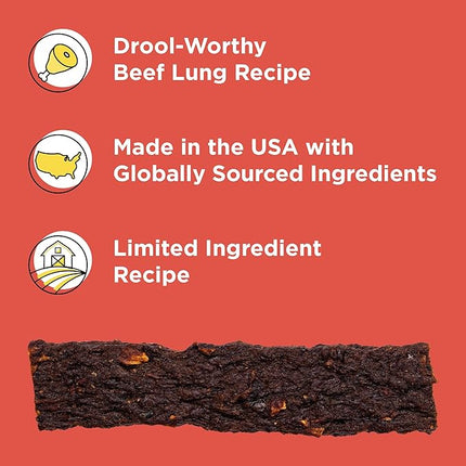 BIXBI Hip & Joint Support Beef Lung Jerky Dog Treats, 5 oz - USA Made Grain Free Dog Treats - Glucosamine, Chondroitin for Dogs - High in Protein, Antioxidant Rich, Whole Food Nutrition, No Fillers