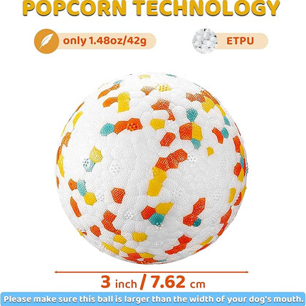 Dog Balls, Indestructible Dog Toy Ball for Aggressive Chewers, Durable High Elasticity Interactive Ball for Training Dog Catch and Fetch, Large Medium Small Dog and Puppies(3in, 1pcs)