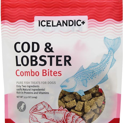 Icelandic+ Cod & Lobster Combo Bites Dog Treat 3.0-oz Bag