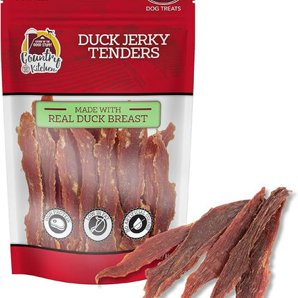 Country Kitchen Duck Jerky Tender Dog Treats, Made with Real Duck, High Protein, Low Fat, No Artificial Colors, 3 oz