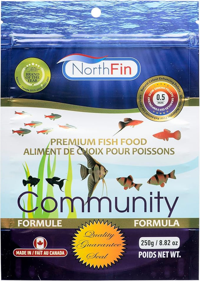 Northfin Fish Food Community Formula Slow Sinking Pellets (0.5mm 250g)