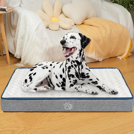 EMPSIGN Reversible Cool and Warm Dog Bed for Crate Pad, Pet Beds with Washable and Removable Cover, Dogs Crate Beds Sleeping Mats, Beds for Dog Crate for Large Medium Small Dogs, Grey