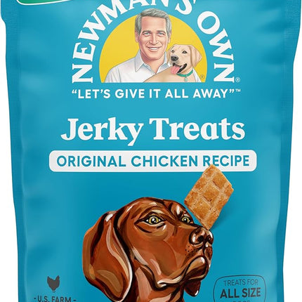 Newman's Own Jerky Treats for Dogs - Original Chicken Recipe | Made with US Farm-Raised Chicken | Grain Free | High in Protein | 5 oz Bag (Pack of 6)