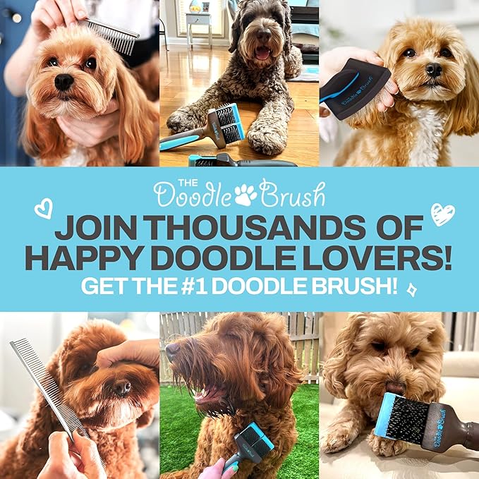 Dog Combs for Grooming, Metal Comb for Dogs, Goldendoodle, Doodle Dog Grooming Comb, Great for Poodle, Labradoodle, Cockapoo & Goldendoodle - Finishing Combs for Dogs & Doodles