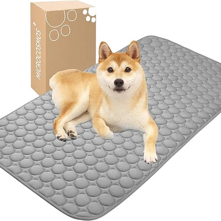 MICROCOSMOS Summer Cooling Mat & Sleeping Pad- Water Absorption Top, Materials Safe, Easy Carry, EZ Clean. Keep Cooling for Pets, Kids and Adults.(Drak Grey, 48" x24")