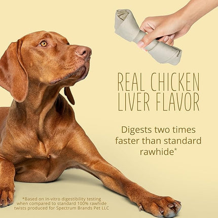 Better Belly Chicken Liver Rawhide Large Dog Bones, 2-Count