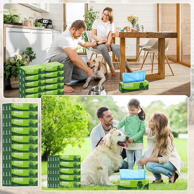Sherr 20 Boxed Rolls 4000 Counts Dog Poop Bags Bulk Leak Proof Dog Waste Bags Universal Pet Doggy Waste Poop Box for Puppy Pets Outdoor Walking and Travel, 20 Rolls of 200(Blue)