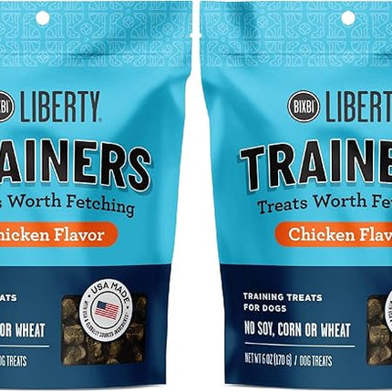 BIXBI Liberty Trainers, Chicken (6 oz, 1 Pouch) - Small Training Treats for Dogs - Low Calorie and Grain Free Dog Treats, Flavorful Pocket Size Healthy and All Natural Dog Treats (Pack of 2)
