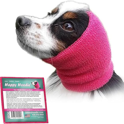 Happy Hoodie The Original Dog & Cat Calming Band - American Brand - Anxiety Relief/Noise Protection-Grooming-Thunder-Fireworks (XS, Pink) - Since 2008