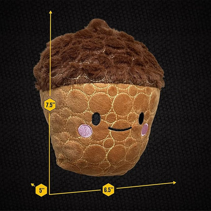 Bite Force -Durable & Strong Dog Toy Cheeky Acorn with Squeaker, Kevlar-Reinforced for Aggressive Chewers for Small Medium Large Dogs - Brown.