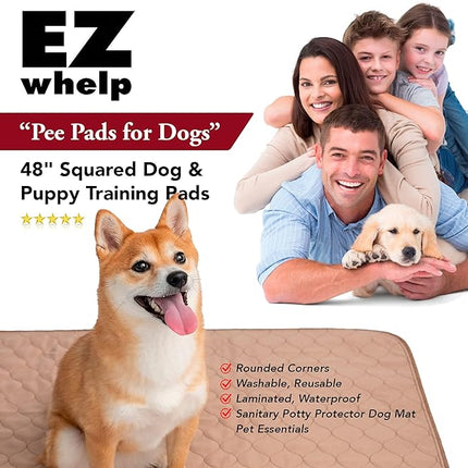 EZwhelp Reusable Dog Pee Pads - Waterproof Training Pads for Dogs - Washable & Sanitary-Rounded Corners-Laminated, Lightweight, Durable - Pet Essentials for Puppy Training and Whelping - 27"x32"