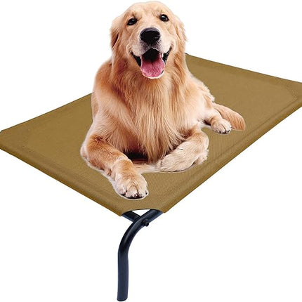 PHYEX Elevated Dog Bed for Large Dogs, Raised Dog Bed with Breathable Mesh, Non Slip, Easy to Clean, 50.5 Inches, Brown