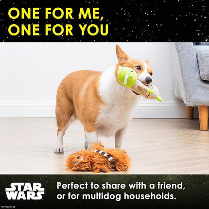 STAR WARS for Pets 2piece Multipack Dog Toys, YODA and Chewbacca Bobo Style Dog Toys Plush Toys Fabric Plush Dog Toy, Squeaky