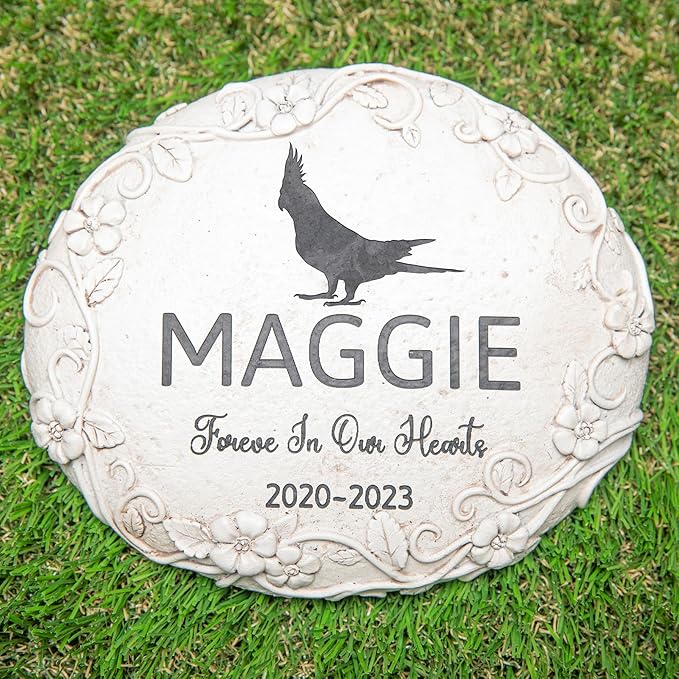 Personalized Cockatiel Memorial Stone, Pet Grave Marker Cockatiel, Cockatiel Headstone, Cockatiel Tombstone, Cockatiel Gravestone, Cockatiel Memorial Gifts