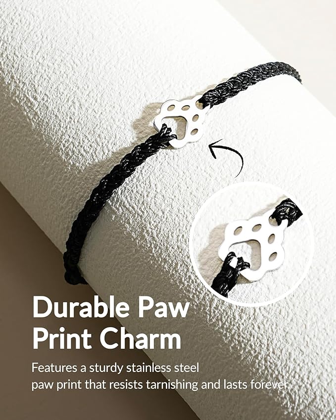 Pet Memorial Gifts for Loss of Dog, Paw Print Rainbow Sympathy Bridge Card Bracelet for Beloved Dog Cat, Pet Died Cats Death Dogs Lost Memorial Bracelet Women Men Pass Away Bereavement Thoughtful Gift