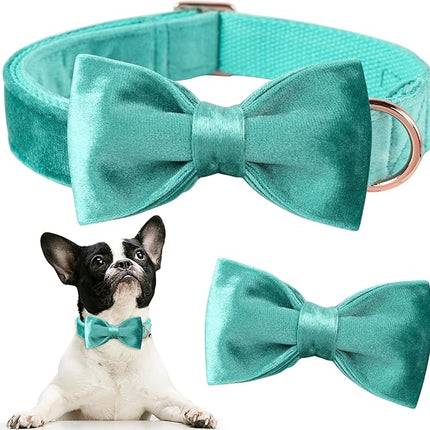ARING PET Bowtie Dog Collar-Velvet Dog Collars with Removable Bowtie, Cute & Comfortable Dog Collar.