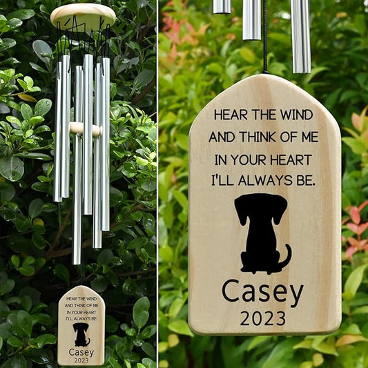 Dog Memorial Gifts for Loss of Dog, Jocidea Personalized Dog Memorial Wind Chime, Loss of Dog Sympathy Gift, Dog Remembrance Gifts, in Memory of Dog - Think of Me