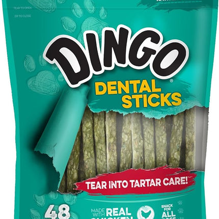 Dingo Dental Sticks 48 Count, Natural Chewing Action Helps Clean Teeth