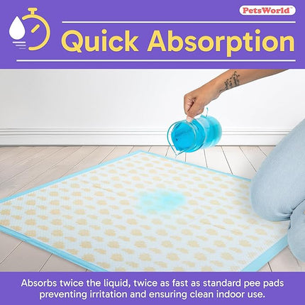 PETSWORLD Health Monitoring Dog Pee Pads – 37x54 Inch, 50 Count 3XL Color-Changing Potty Pads | Detects Health Issues | Leak-Proof, Ultra Absorbent, Odor Control