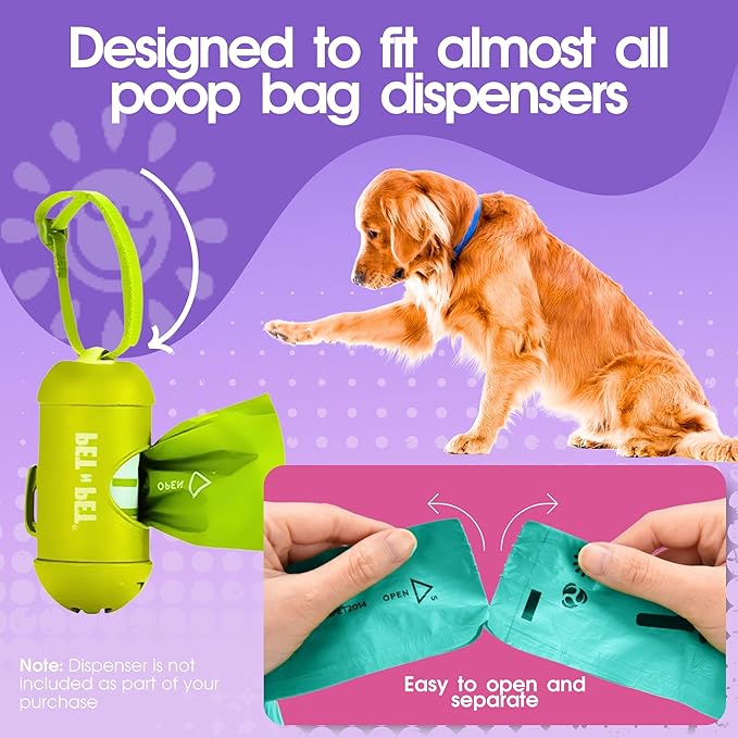 Pet N Pet 270 Counts Lavender Scented, Colorful Poop Bags for Dogs, 38% Plant Based & 62% PE Dog Poop Bags Rolls, Extra Thick Dog Waste Bag, Doggy Bag