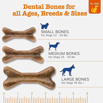 Zesty Paws Dental Bones - Fights Tartar & Plaque - Gum, Teeth & Bone Health - Cinnamon for Dog Breath - Immune, Joint, Gut, Skin & Coat Support - Omega 3 EPA & DHA and Calcium - Large Dogs - 8 ct
