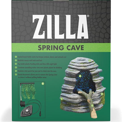 Zilla Spring Cave Décor with Blue LED, Rain Chamber, One Size, ECOM