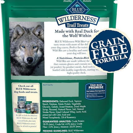Blue Buffalo Wilderness Wild Bits Soft & Chewy Training Treats for Dogs, Grain-Free, Duck Recipe, 4-oz. Bag