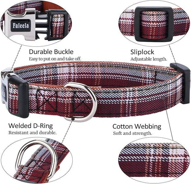 Faleela Soft &Comfy Bowtie Dog Collar,Detachable and Adjustable Bow Tie Collar,for Small Medium Large Pet (Red and White, Large(Pack of 1))