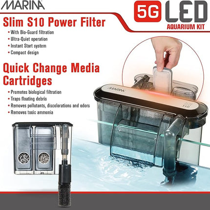 Marina 5 Gallon (19 L) LED Aquarium Kit – Ideal for Beginner Aquarists and New Fish-Keepers