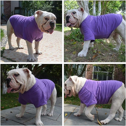 Lovelonglong Pet Clothing Dog Costumes Basic Blank T-Shirt Tee Shirts for Large Dogs Purple XXXXL
