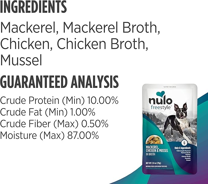 Nulo Freestyle Variety Flavor Real Meat Grain-Free Premium Puppy & Dog Food Topper, 2.8 Ounce (Pack of 6)