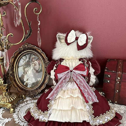 Fashion Sweet Puppy Dog Lace Princess Dress for EXTRAL Small and Small Dog A-WineRed-1 XX-Small