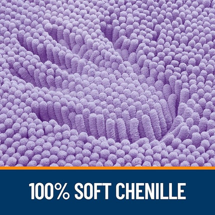 OLANLY Bathroom Rugs 47x17, Extra Soft Absorbent Chenille Bath Rugs, Rubber Backing Quick Dry, Machine Washable Bath Mats for Bathroom Floor, Tub and Shower, Home Decor Accessories, Lavender