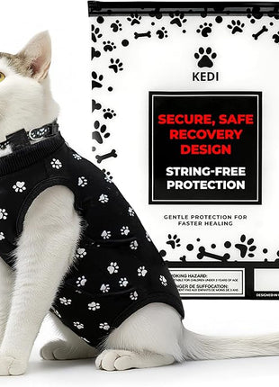 Cat Onesie for After Surgery Care - Breathable Male Female Post Surgical Recovery Suit Vest for Cats with Abdominal Wounds or Skin Issues - Soft Washable Protective Medical Clothing for Pets