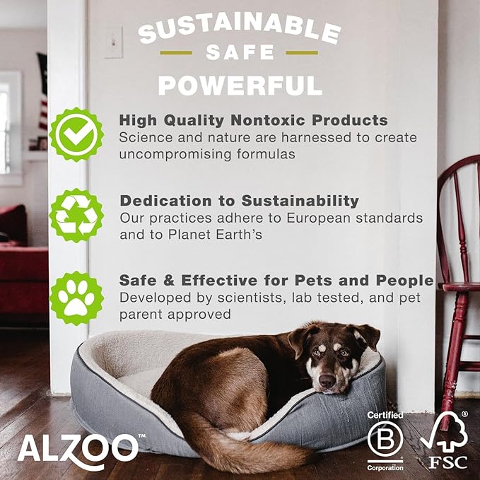 ALZOO Natural Flea & Tick Dog Collar - Helps Repel Fleas, Ticks & Mosquitoes - 100% Plant-Based Active Ingredients - Waterproof - Up to 4 Months Protection - Large-Sized Dogs: 40+ lbs - Pack of 3