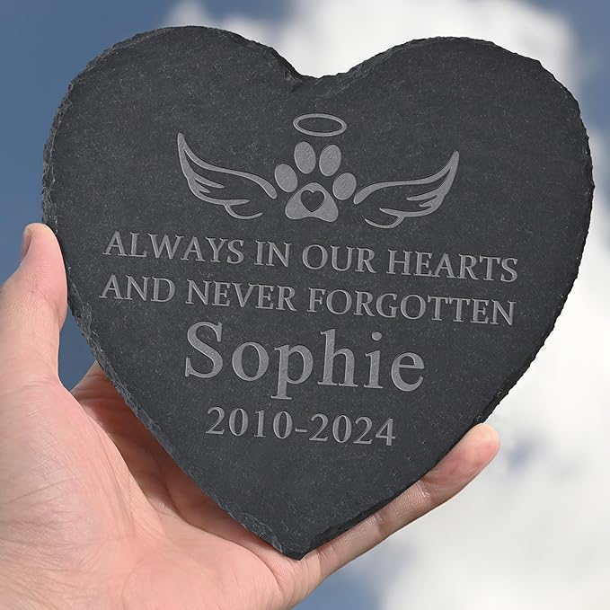 Personalized Pet Memorial Stone, Dog Memorial Gifts for Loss of Dog, Pet Loss Gifts, Pet Memorial, Loss of Dog Sympathy Gift, Dog Remembrance Gift, Pet Bereavement Gifts - Never Forgotten