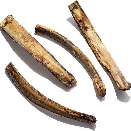 Jack&Pup 12" Rib Bones for Dogs, All Natural Dog Beef Bones, Single Ingredient Bone Marrow, Real Bone for Dogs (6 Pack)