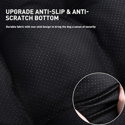 KSIIA Washable Dog Bed Anti-Slip Dog Crate Beds Deluxe Plush Kennel Pad Comfy Pet Sleeping Mat for Large Dogs, 41" x 27", Black